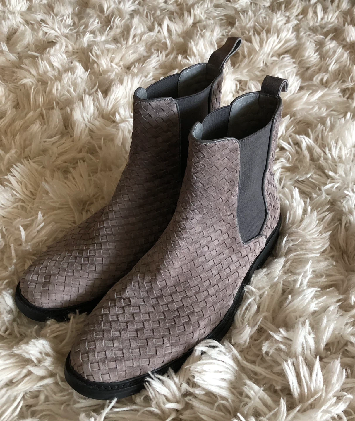 Marc Nolan Woven Suede Boots - Size 12