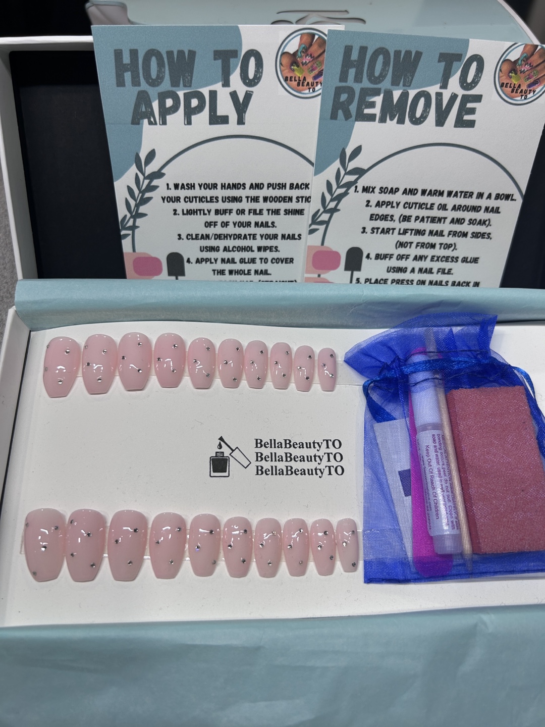 Press-On Nails - Swarovski crystals