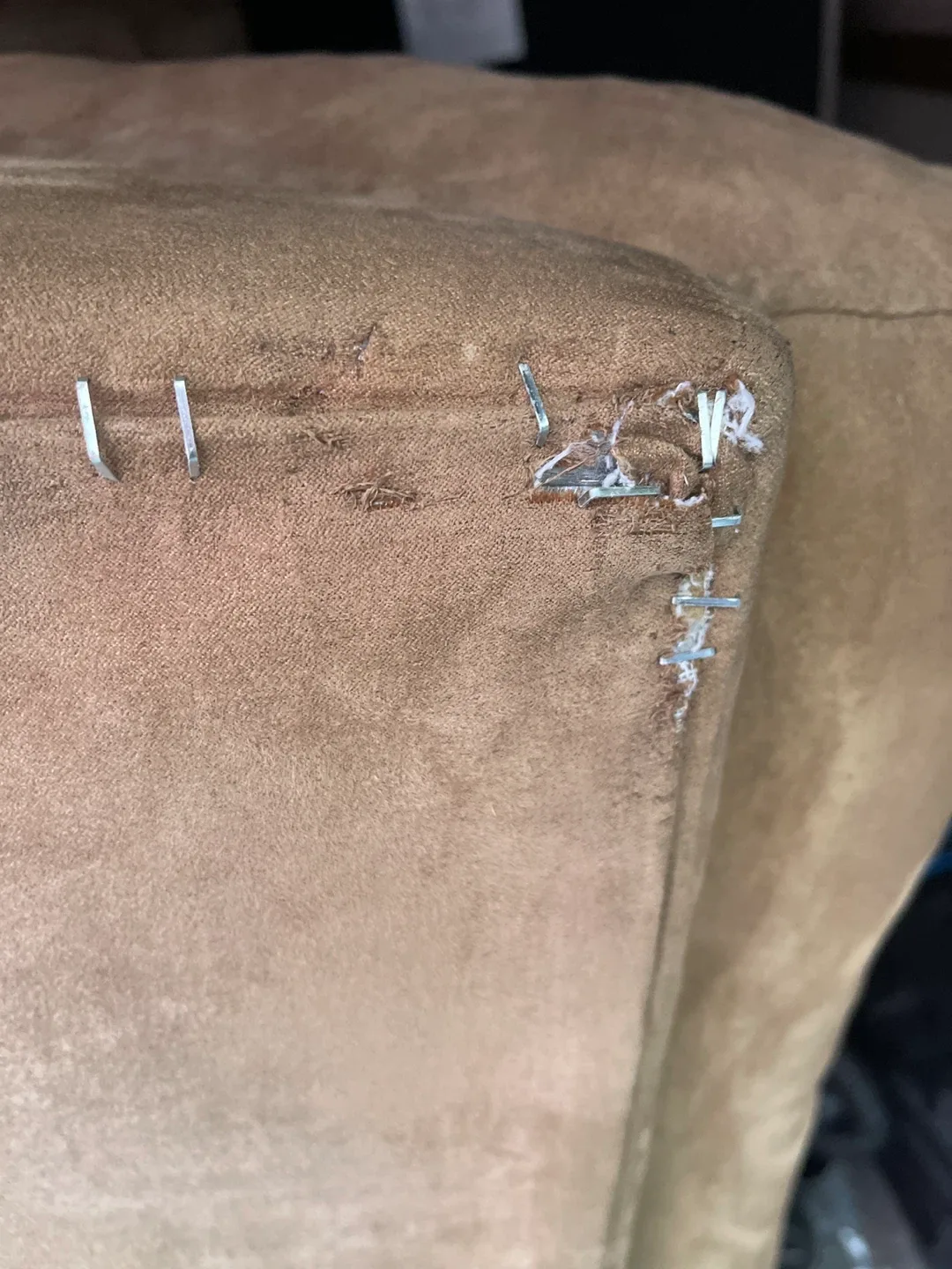 (ASK about delivery) Large Brown Sectional Sofa Chaise image indicator(6)