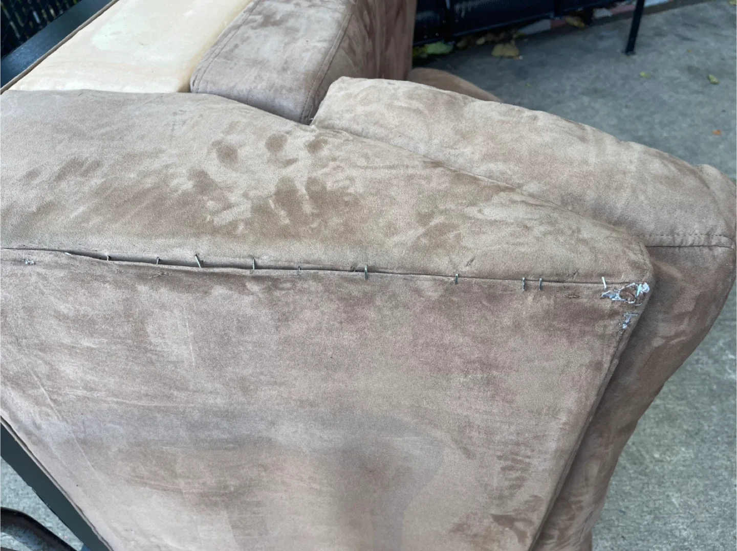 (ASK about delivery) Large Brown Sectional Sofa Chaise image indicator(8)