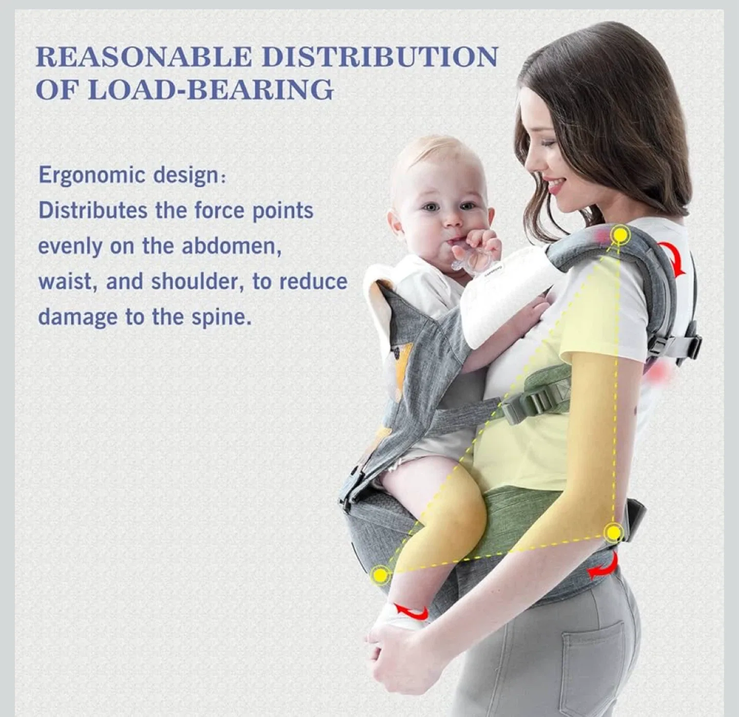 Hellobaby Baby Carrier - Grey, 0-36 Months image indicator(4)