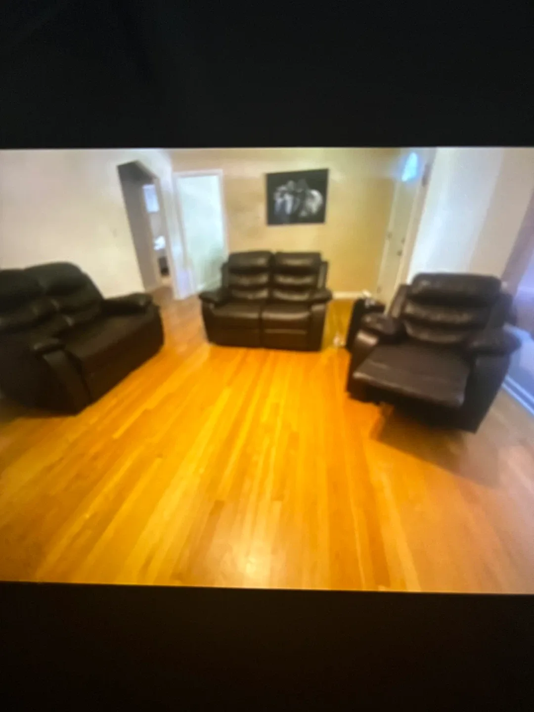 2 Loveseat Recliner - Brown Leather and 1 chair recliner image indicator(6)