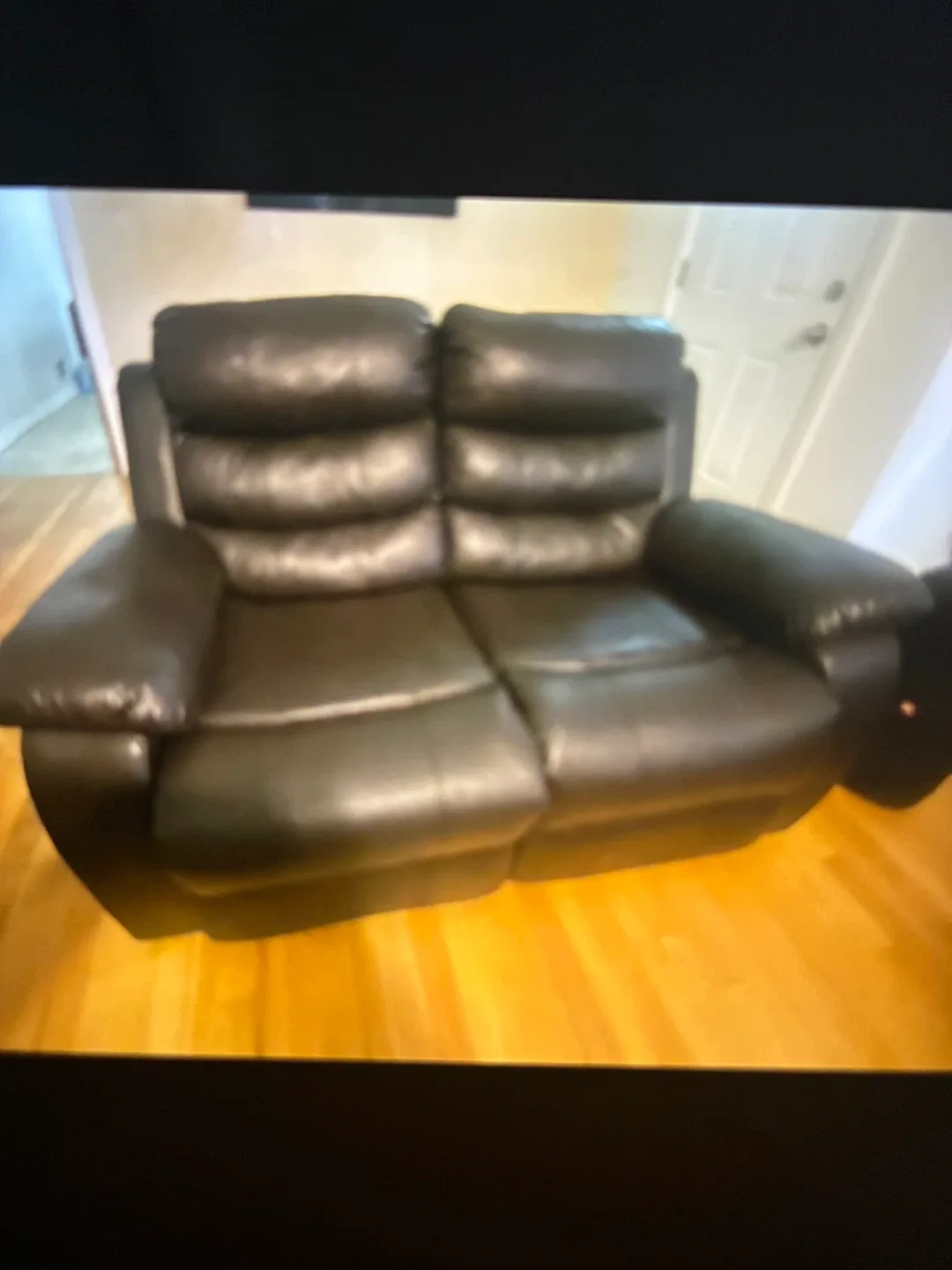 2 Loveseat Recliner - Brown Leather and 1 chair recliner image indicator(4)