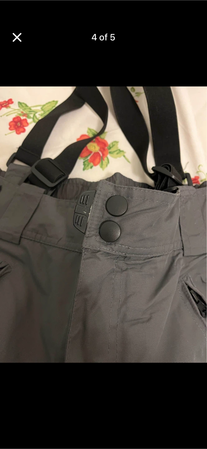 Grey Snow Skii Pants with Suspenders - photo 3