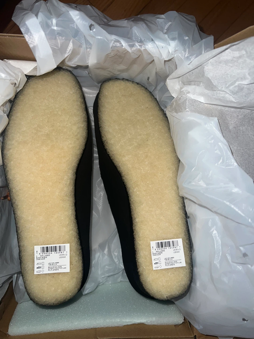 Clarks Originals Black Suede Wallabee Cup Moccasin - Size US 9