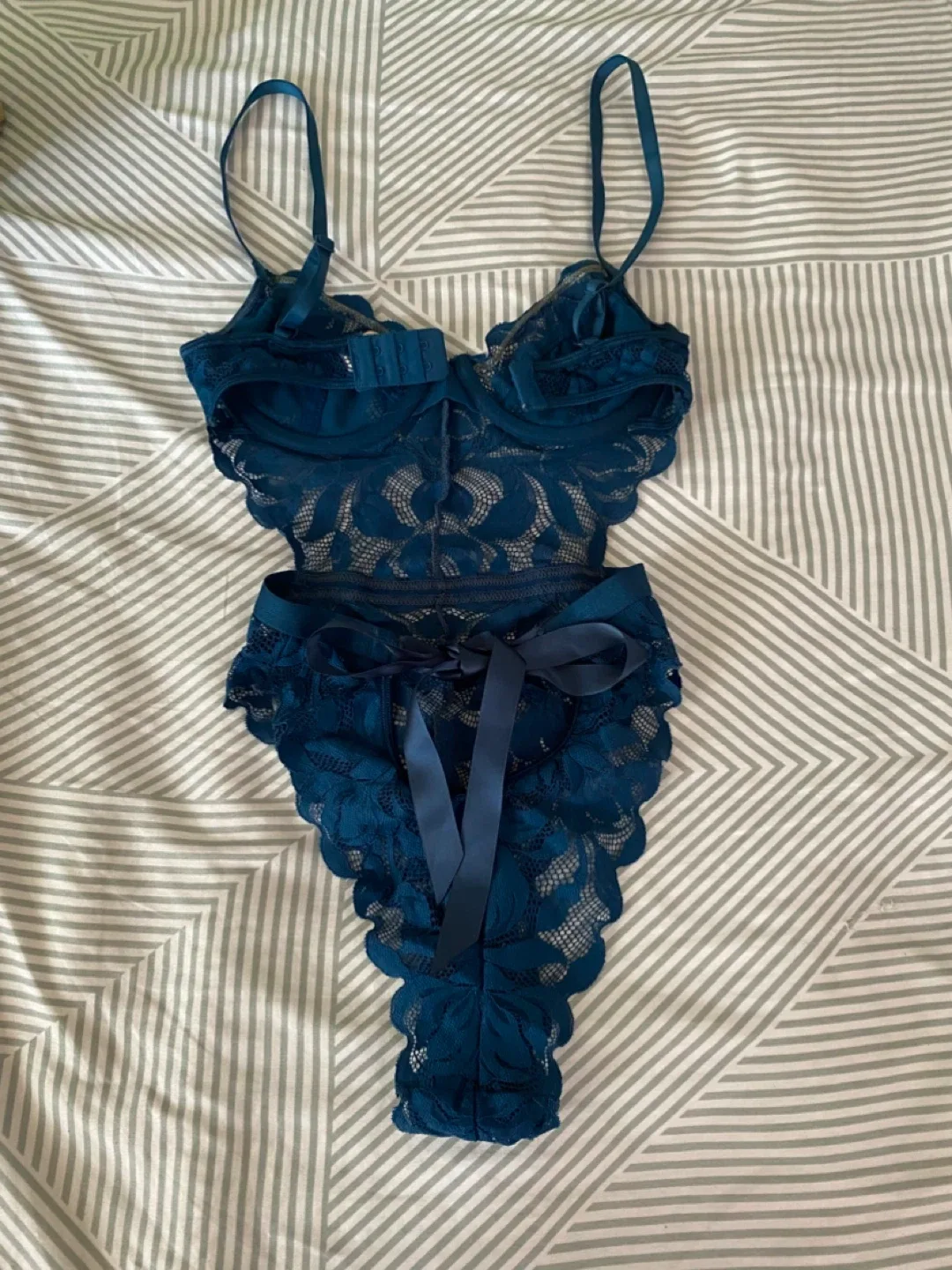 La Vie en Rose Blue Lace Bodysuit - XS/TP thumbnail