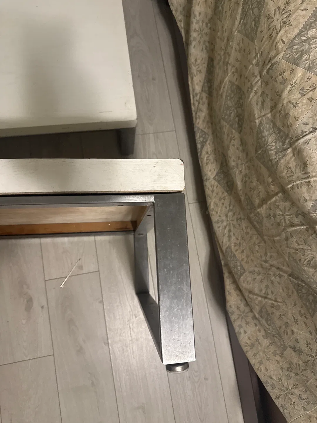 2 White Coffee Table with Metal Legs image indicator(3)