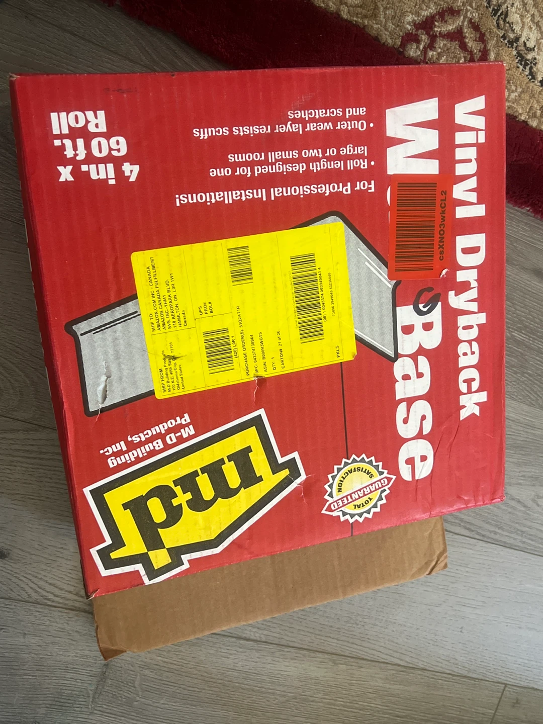 M-D Vinyl Dryback Base 4in x 60ft Roll