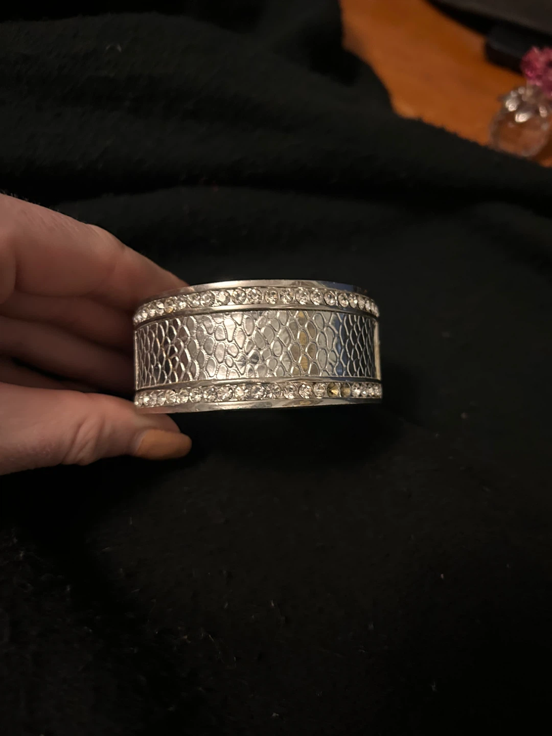 Silver Rhinestone Cuff Bracelet