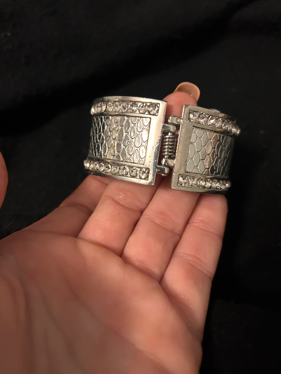 Silver Rhinestone Cuff Bracelet - photo 3