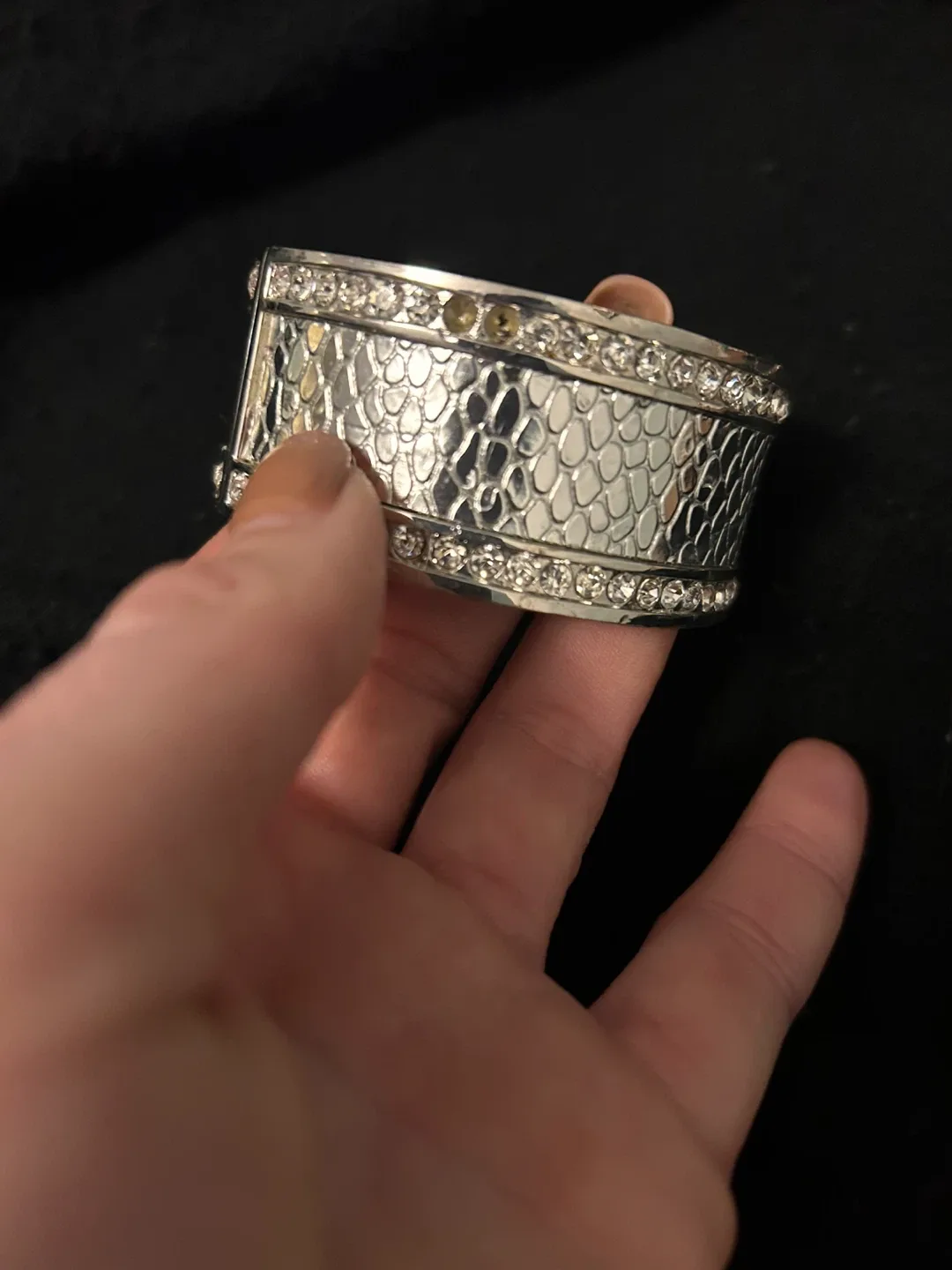 Silver Rhinestone Cuff Bracelet image indicator(7)