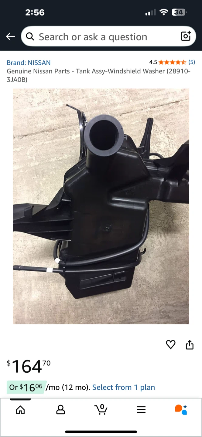 Nissan Tank Assy-Windshield Washer 28910-3JA0B
