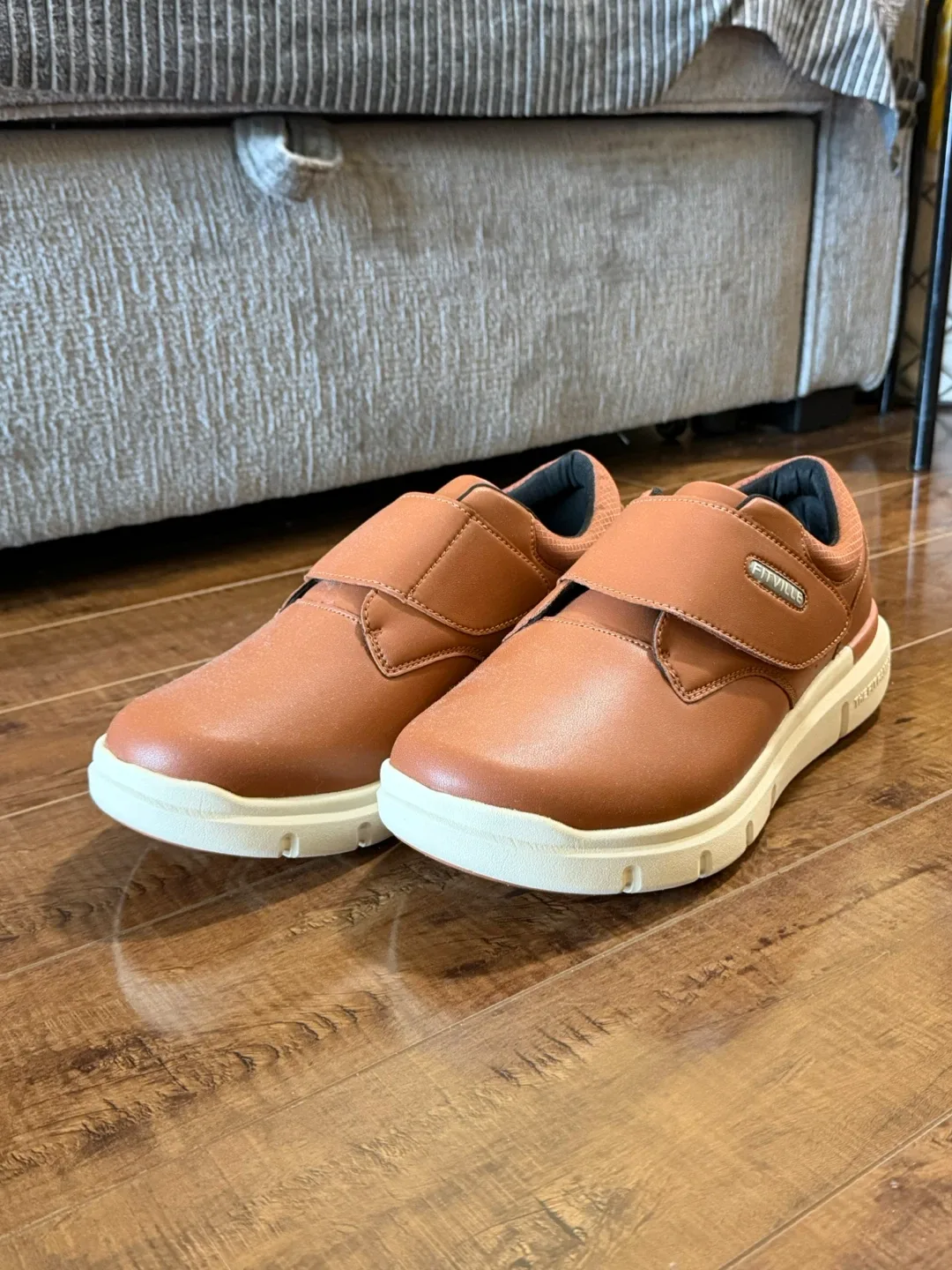 FitVille Diabetic Shoes for Men Extra Wide Slip-on Walking Shoes thumbnail