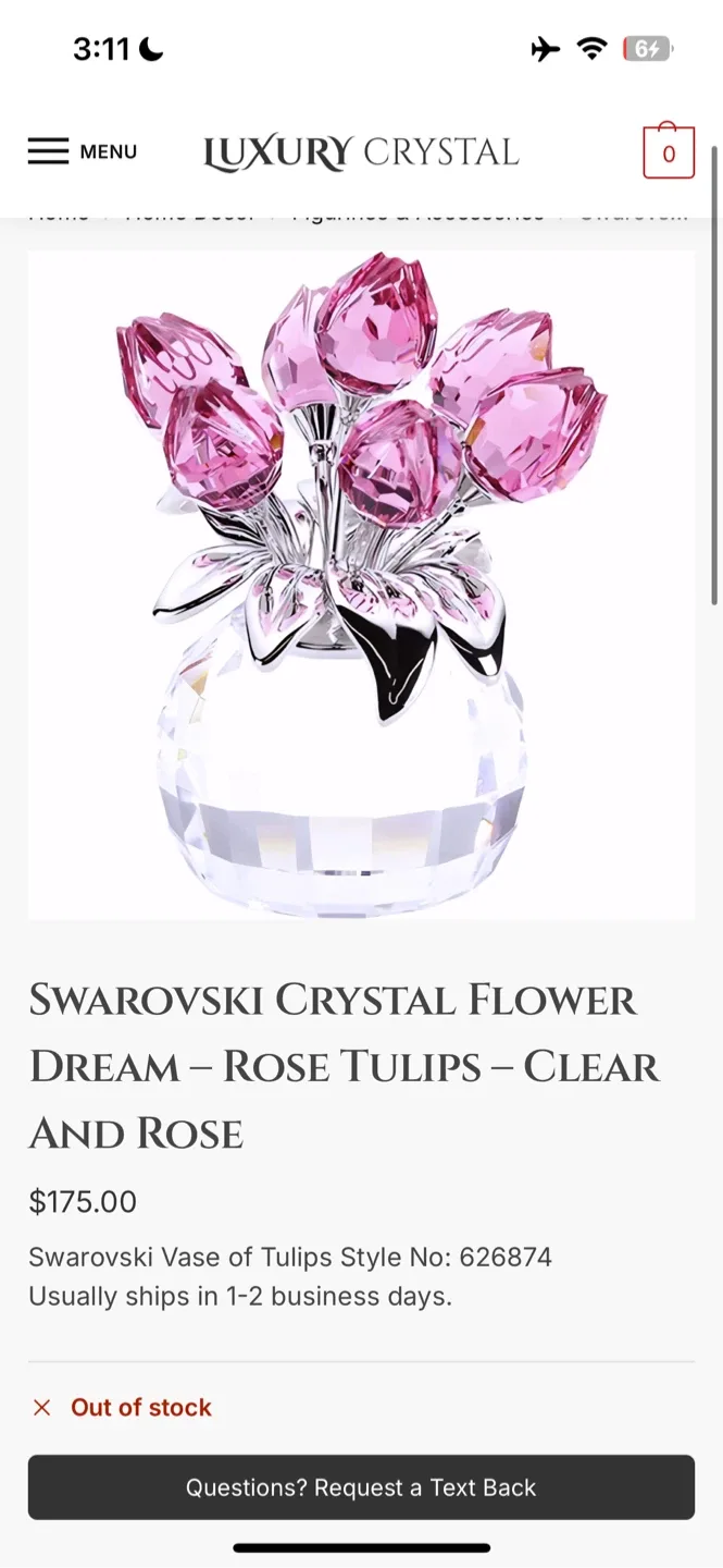 Swarovski Crystal Flower Dream - Rose Tulips thumbnail