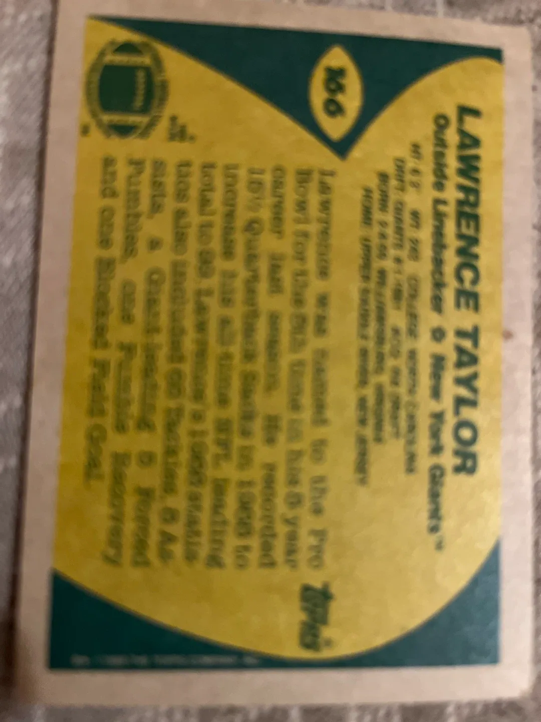 Lawrence Taylor Topps All Pro Football Card image indicator(2)