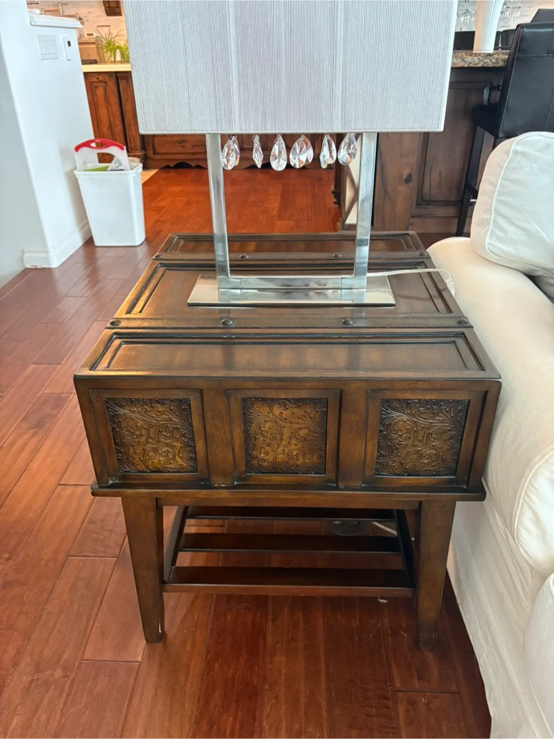 Wooden End Table with Lamp image indicator(4)