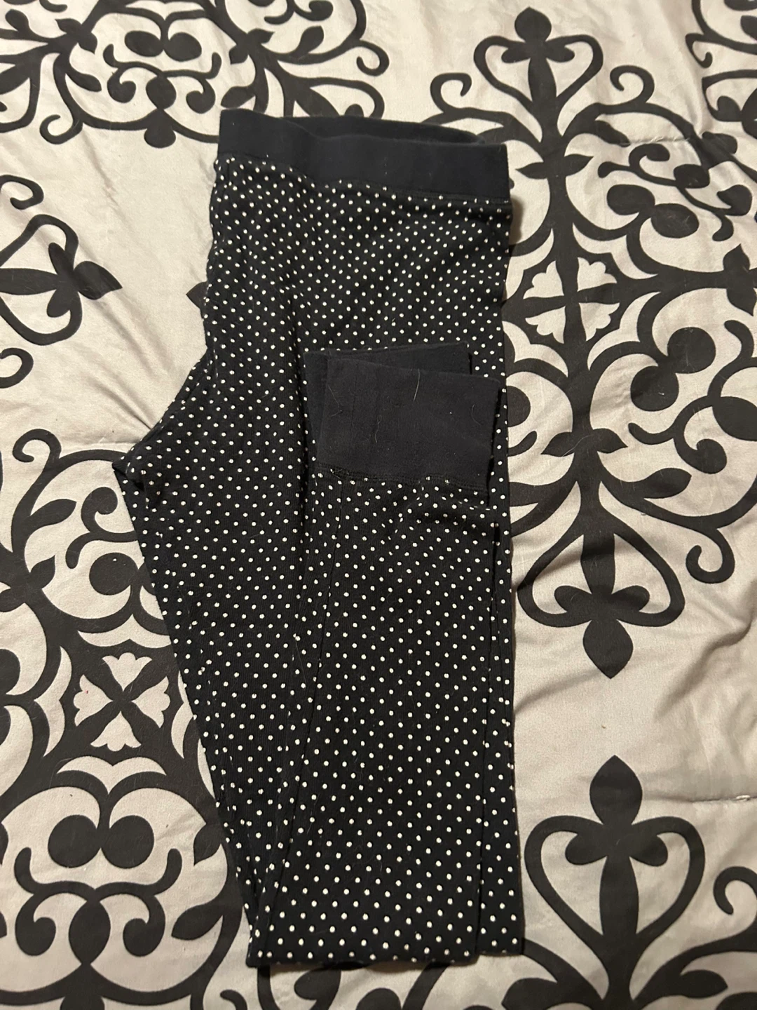La Senza Black Polka Dot Leggings - Size XL
