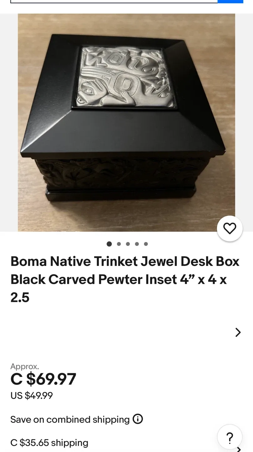 Boma Native Trinket Jewel Desk Box image indicator(4)