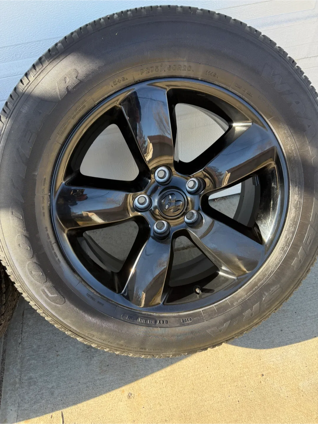 Ram 1500 Gloss Black Rims & Goodyear Wrangler SR-A Tires image indicator(4)
