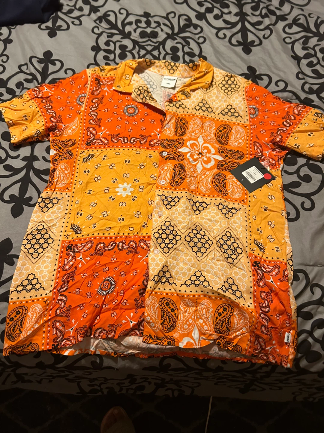 Carré Paris Orange Bandana Shirt - Size 3XL