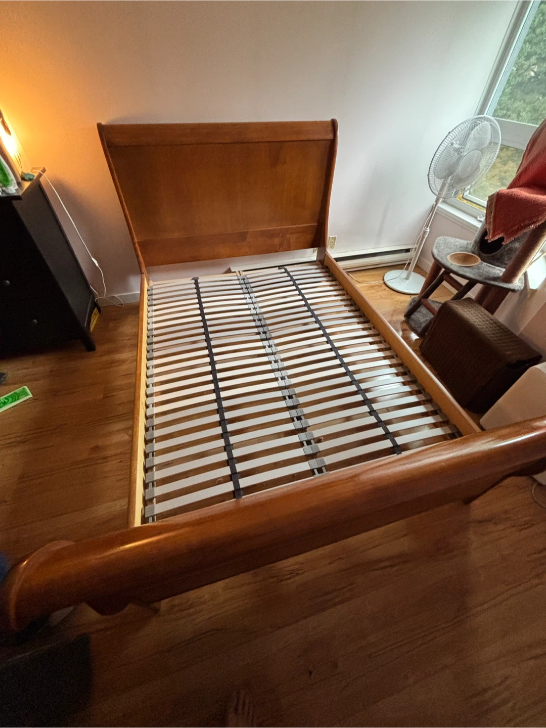 Solid Oak Wooden Sleigh Bed Frame - double / full size - photo 2