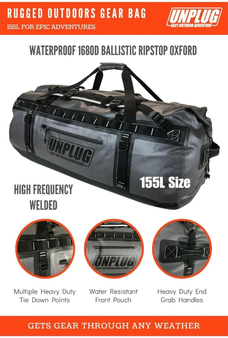 Unplug Ultimate Adventure Bag Heavy Duty Waterproof Bag 155L image indicator(3)
