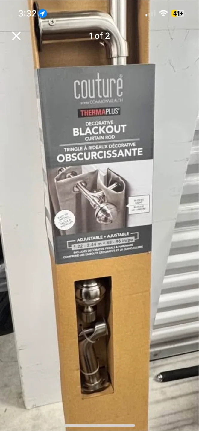 Couture Blackout Curtain Rod 48-96" thumbnail