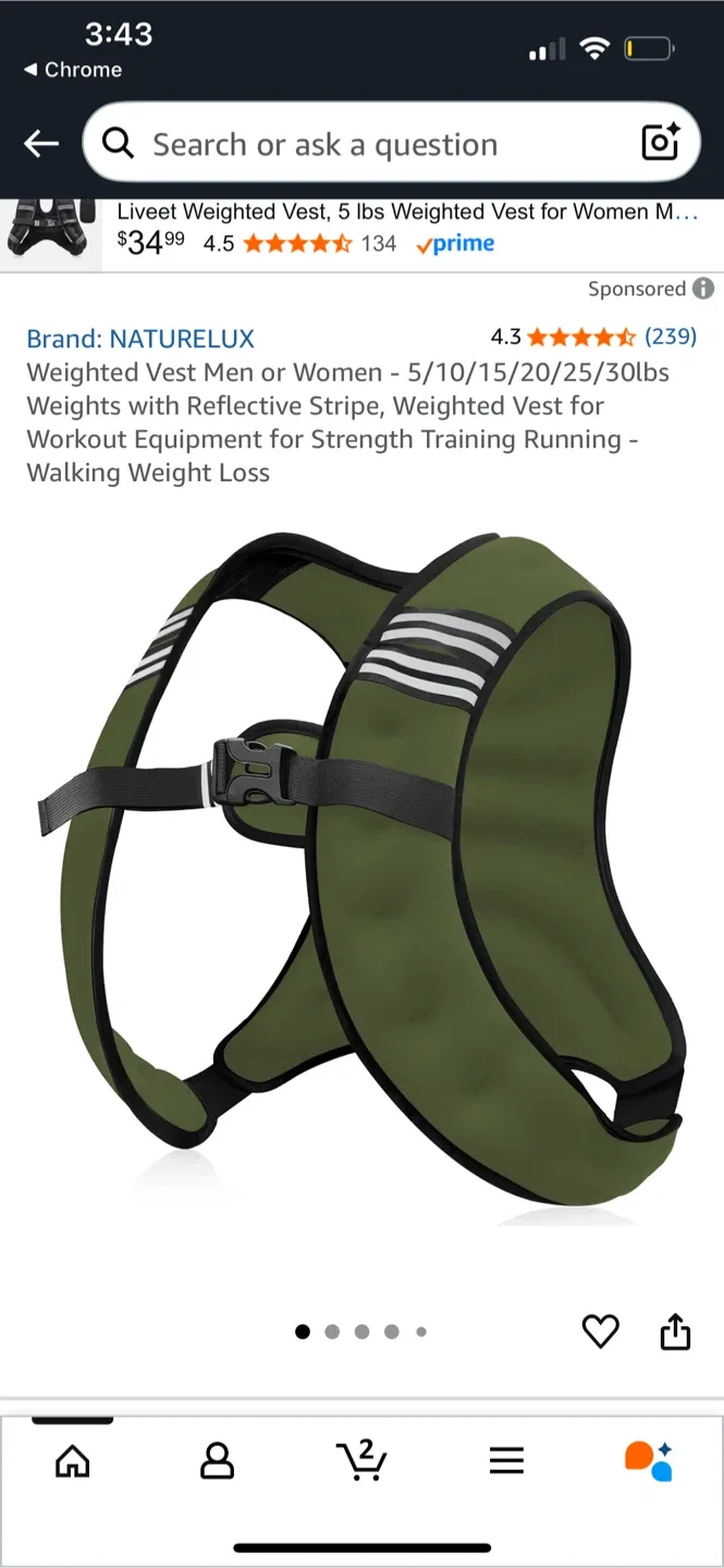 Natureluxe 10 lbs Weighted Vest - Army Green thumbnail