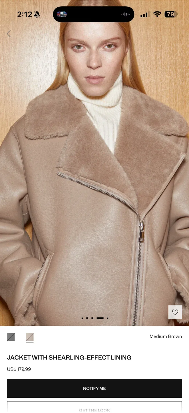 Mango Shearling-Effect Lined Jacket - Medium Brown image indicator(7)