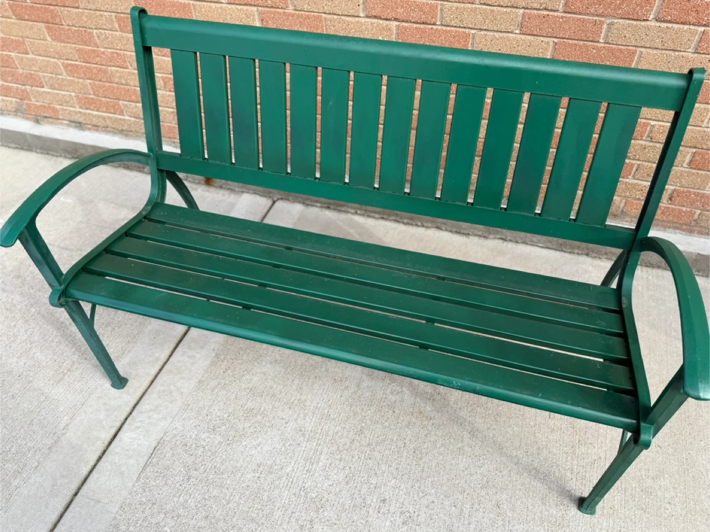 Green Metal Outdoor Garden Bench - photo 3