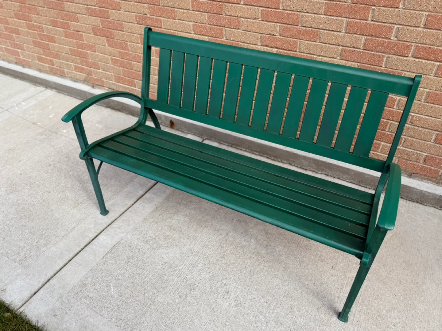 Green Metal Outdoor Garden Bench - photo 2