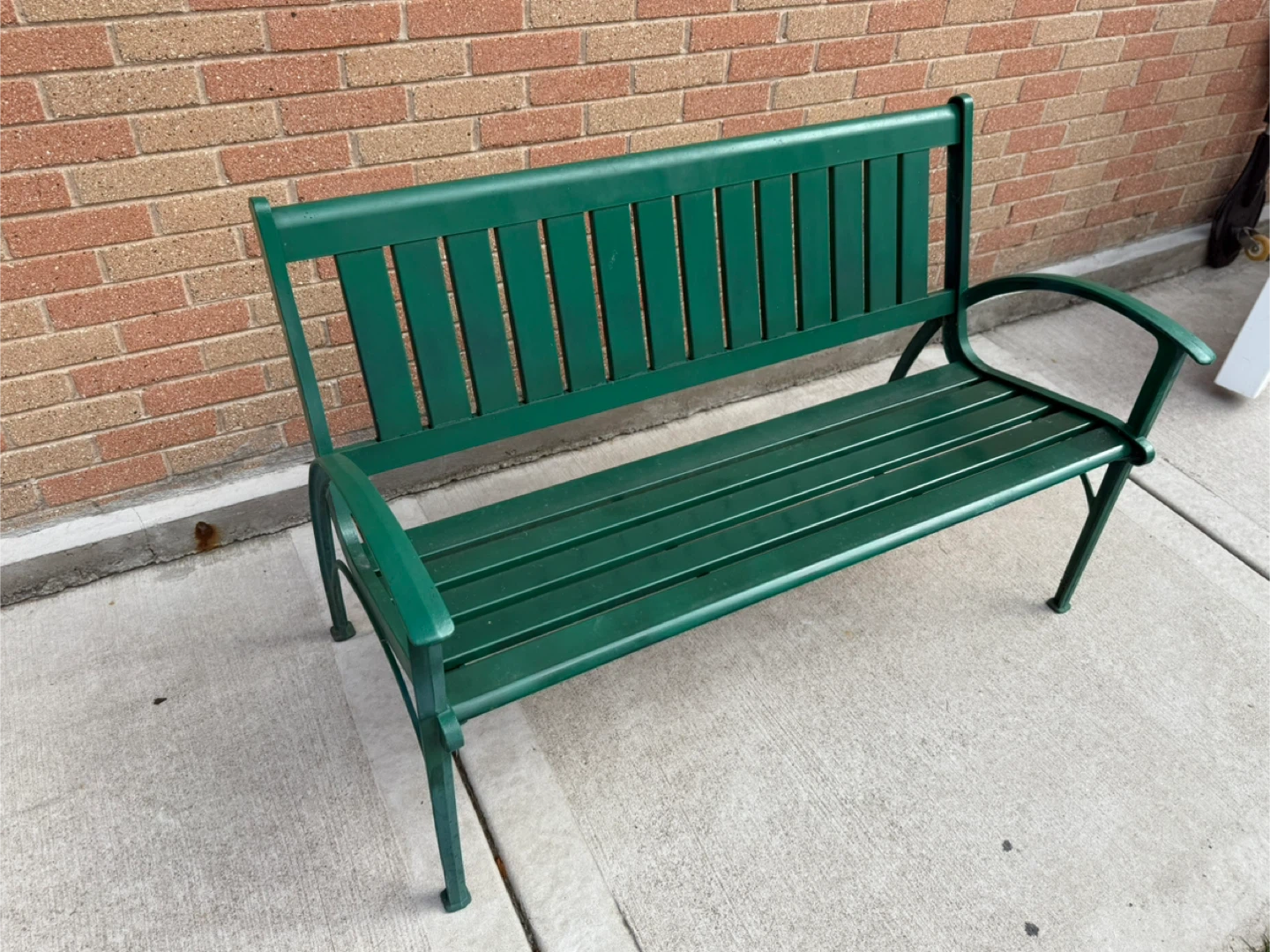 Green Metal Outdoor Garden Bench - photo 5