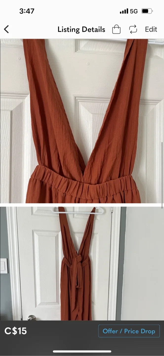 Shein XS Rust Jumpsuit image indicator(3)