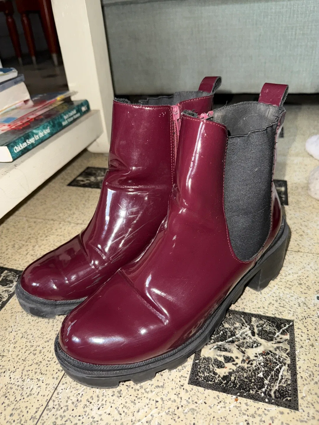 Burgundy Ankle Boots - Size 8.5 thumbnail