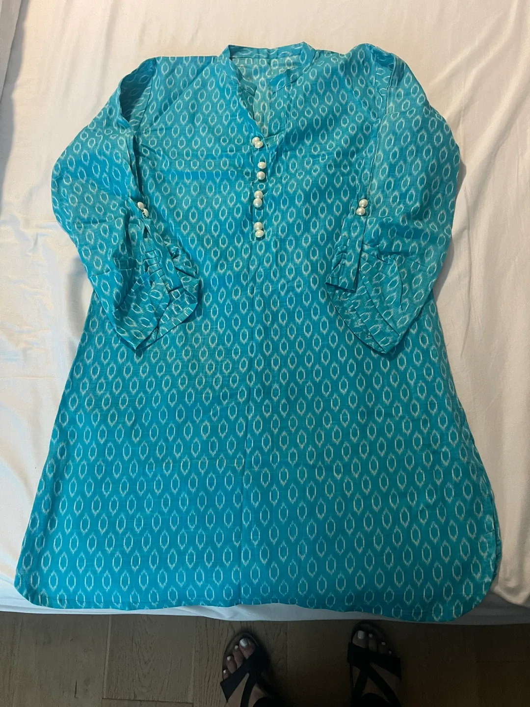 Blue cotton Tunic Top image indicator(2)