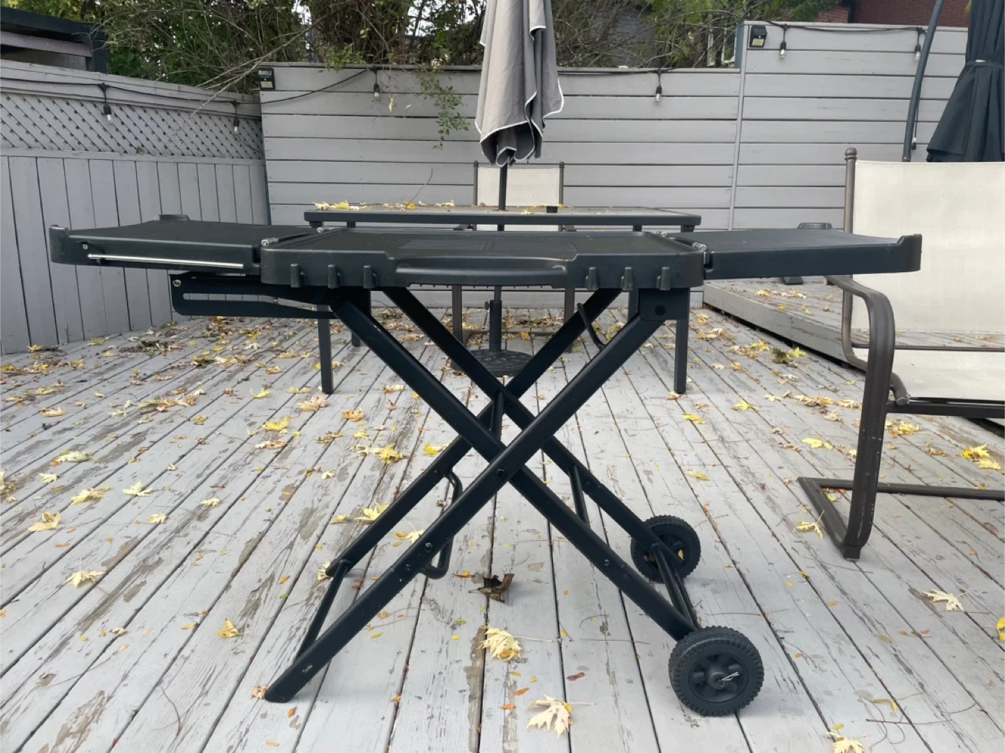 Portable Folding Grill Table - Black thumbnail