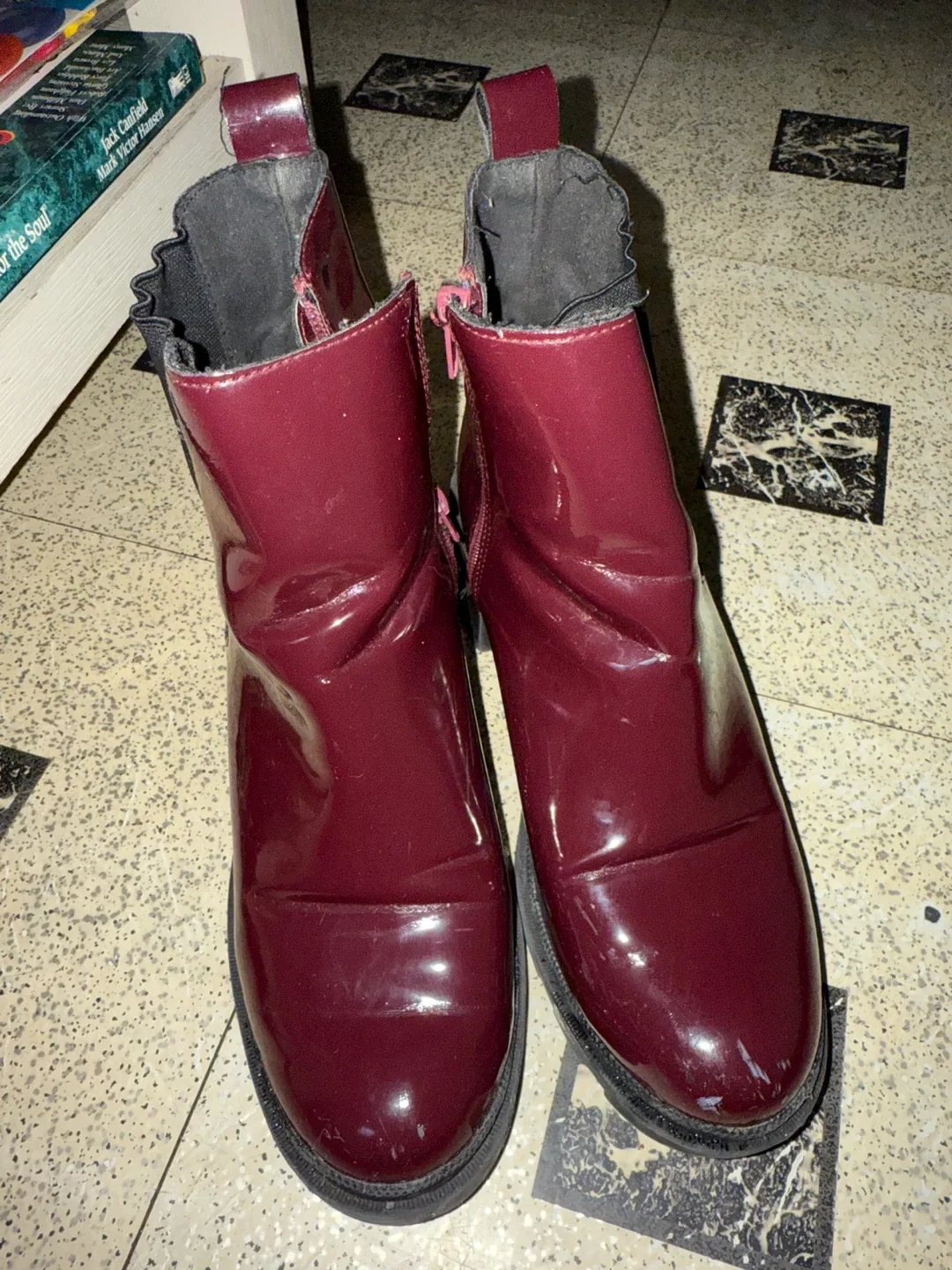 Burgundy Ankle Boots - Size 8.5 image indicator(3)