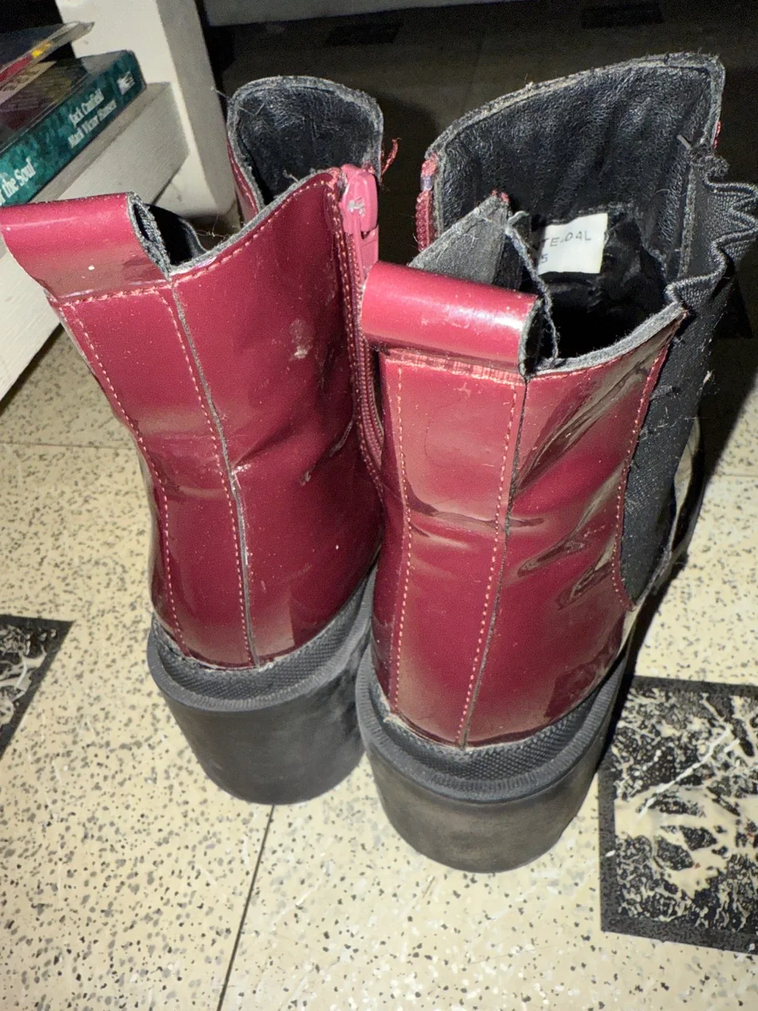 Burgundy Ankle Boots - Size 8.5 image indicator(4)