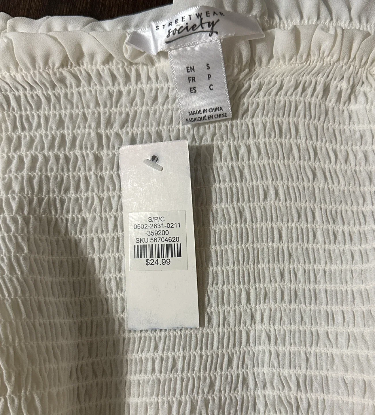 White Off-Shoulder Blouse - Size S image indicator(2)