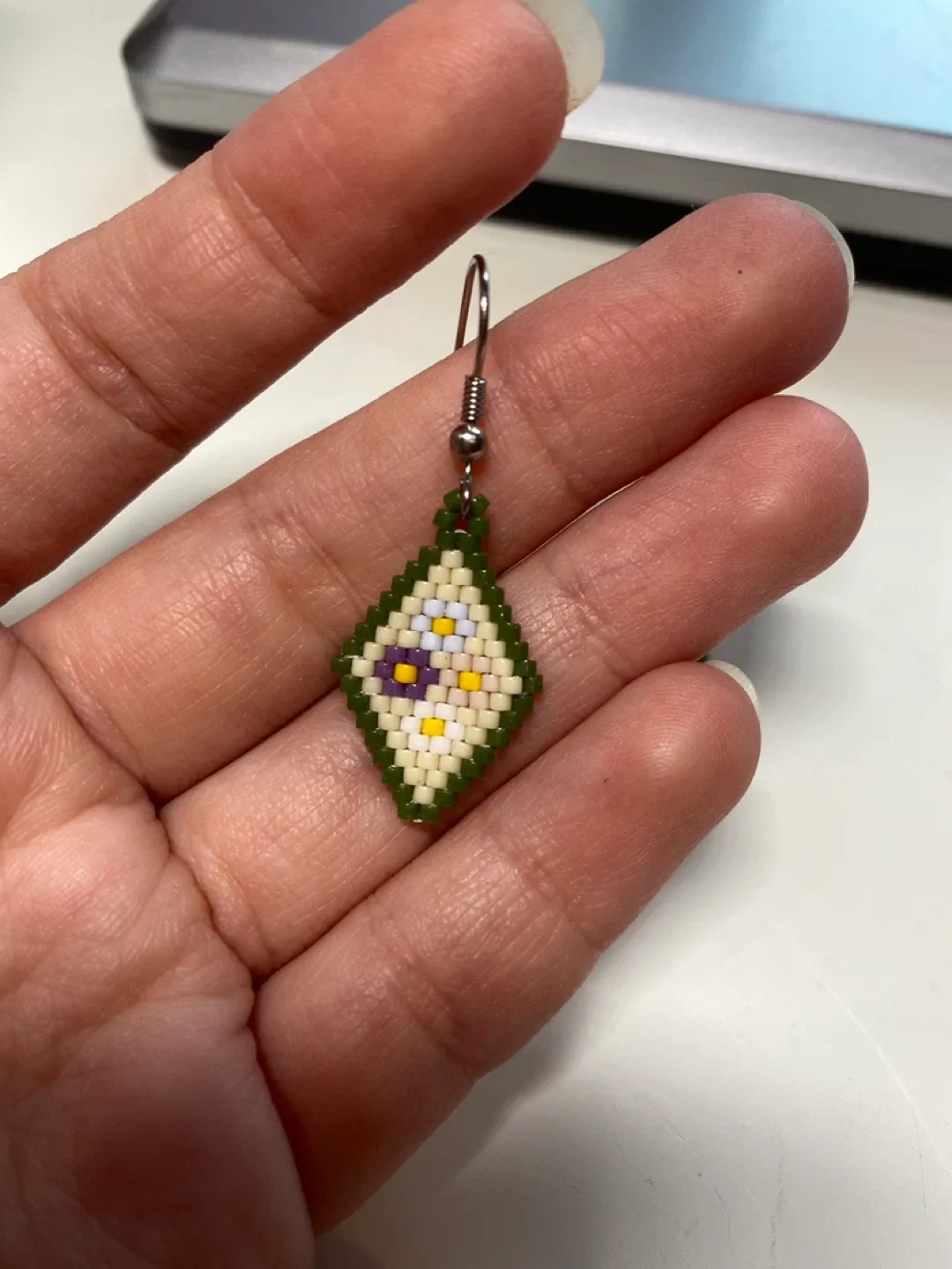 Handmade Beaded Floral Earrings image indicator(2)