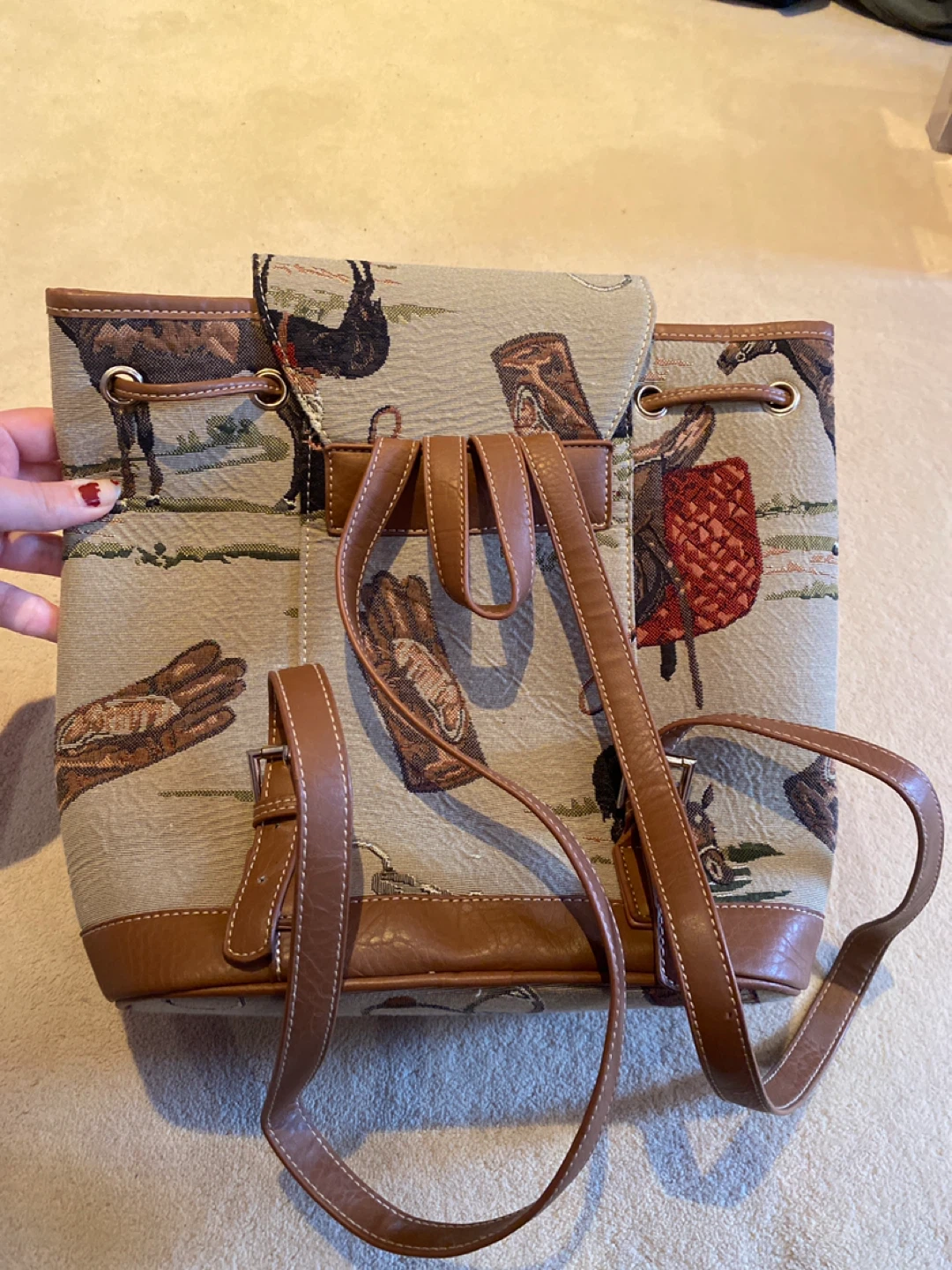 Equestrian Horse Drawstring Backpack - photo 2