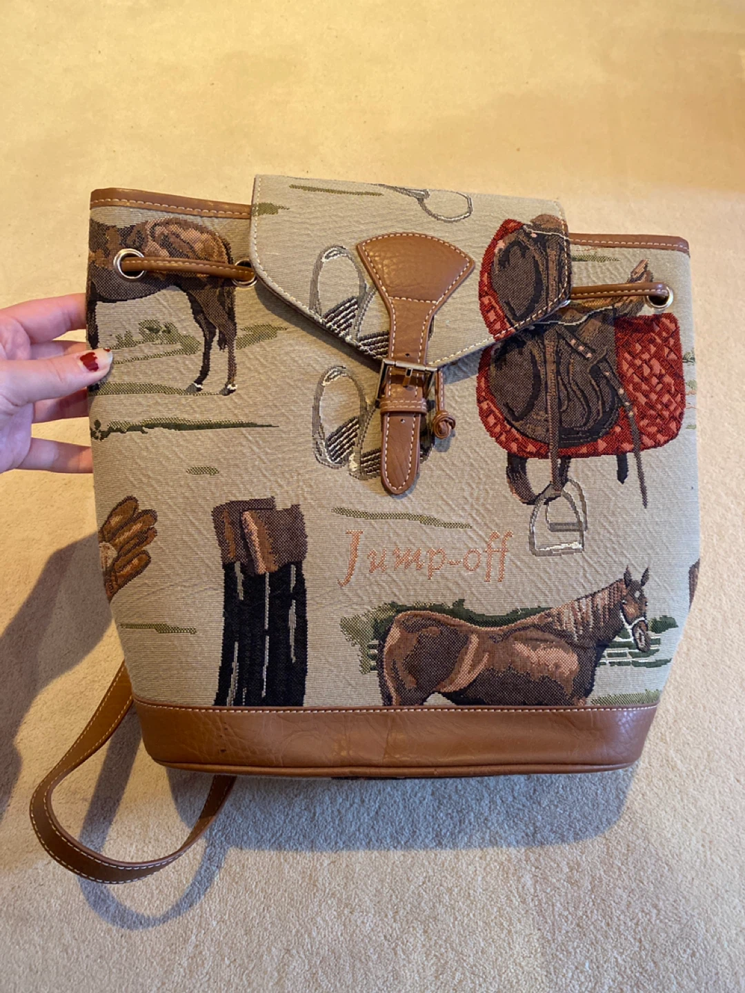 Equestrian Horse Drawstring Backpack