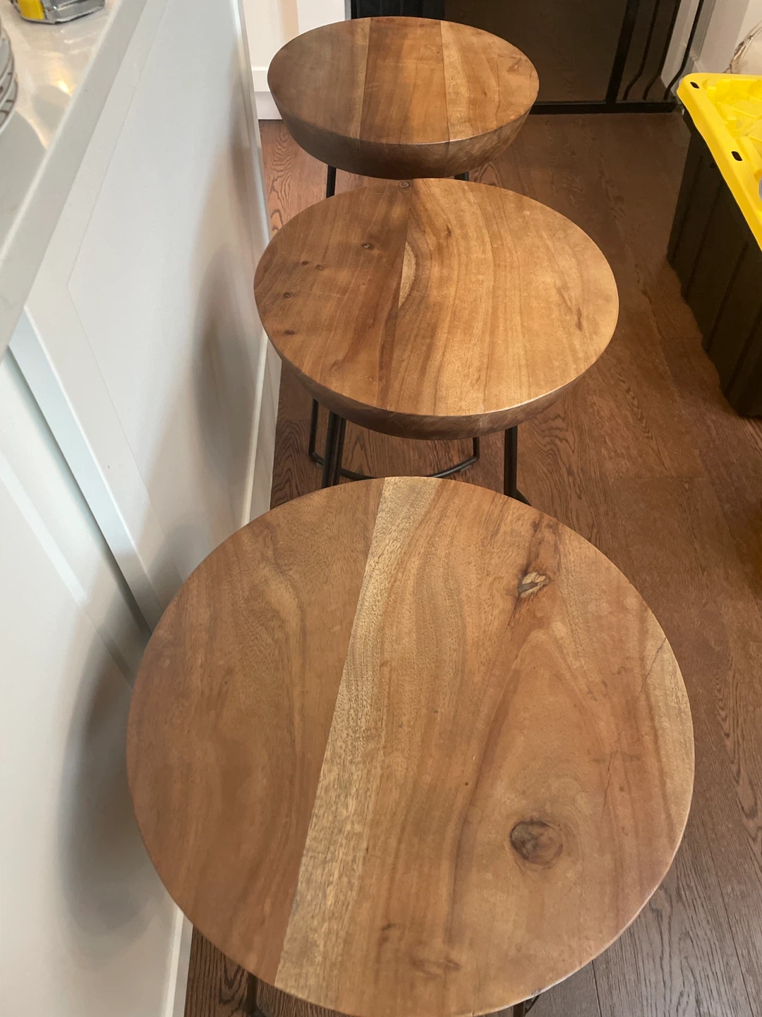 Set of 3 Wood Top Bar Stools - photo 2