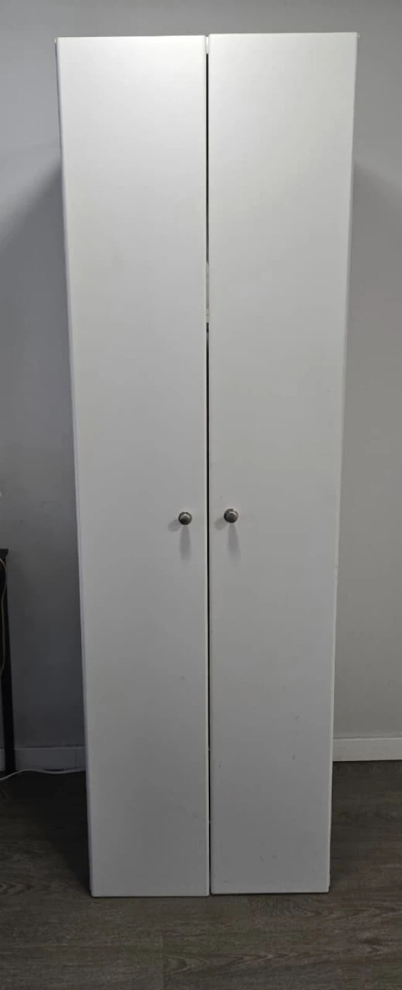White Wardrobe with Wire Baskets