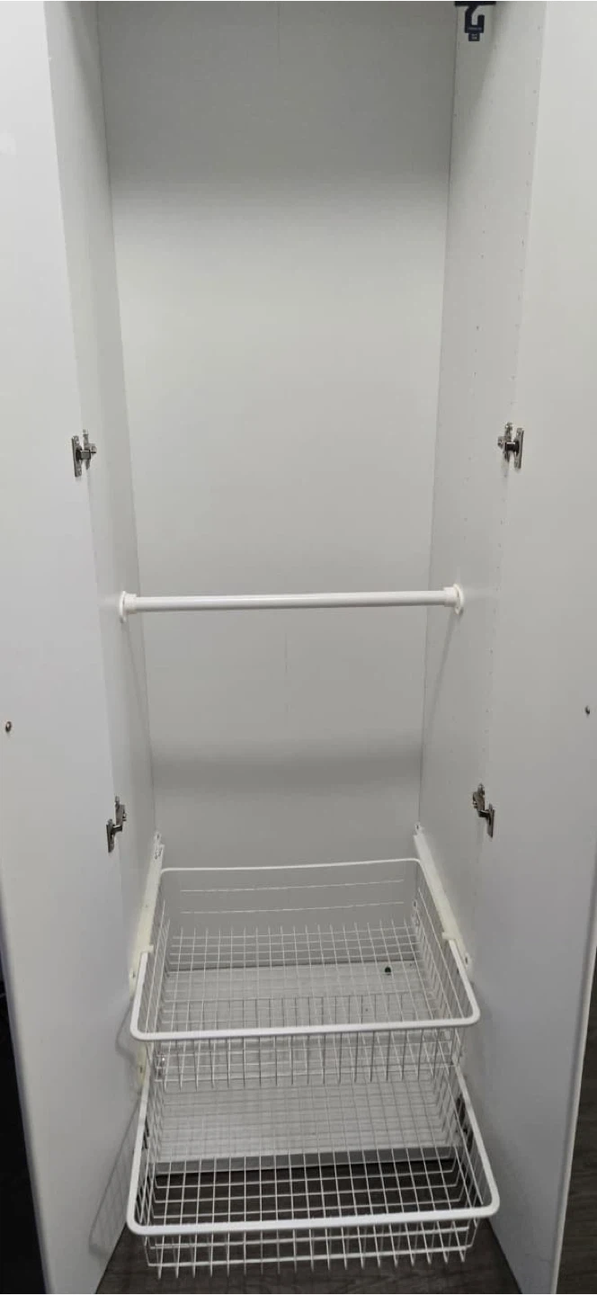 White Wardrobe with Wire Baskets - photo 4