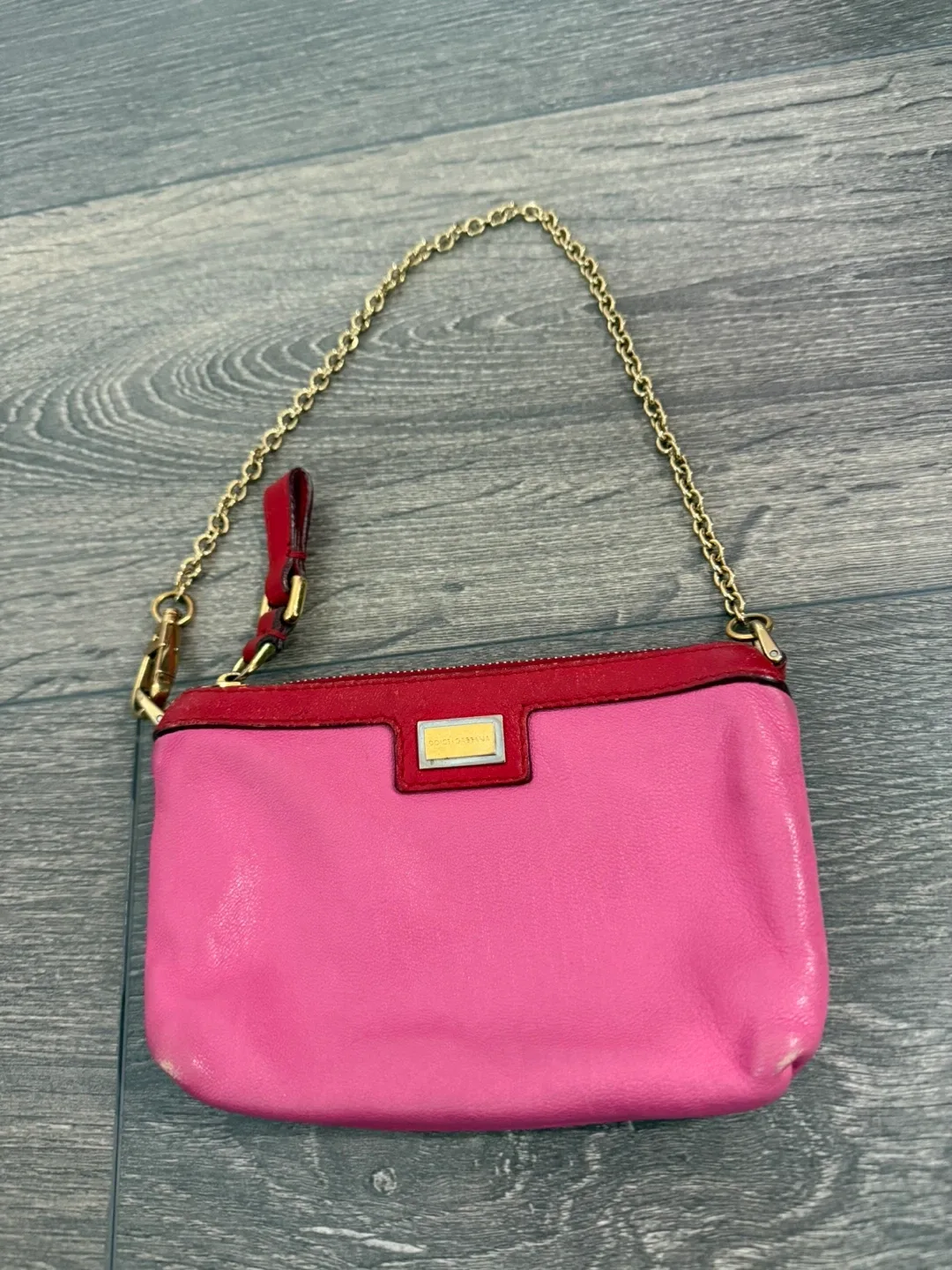 Dolce & Gabbana Pink Leather Mini Chain Bag thumbnail