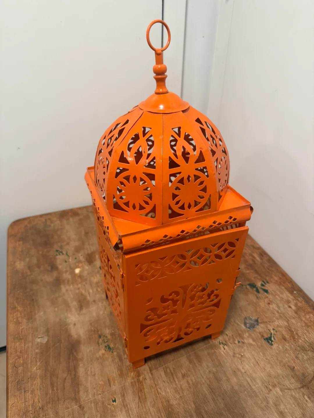 Orange Metal Moroccan Lantern image indicator(2)