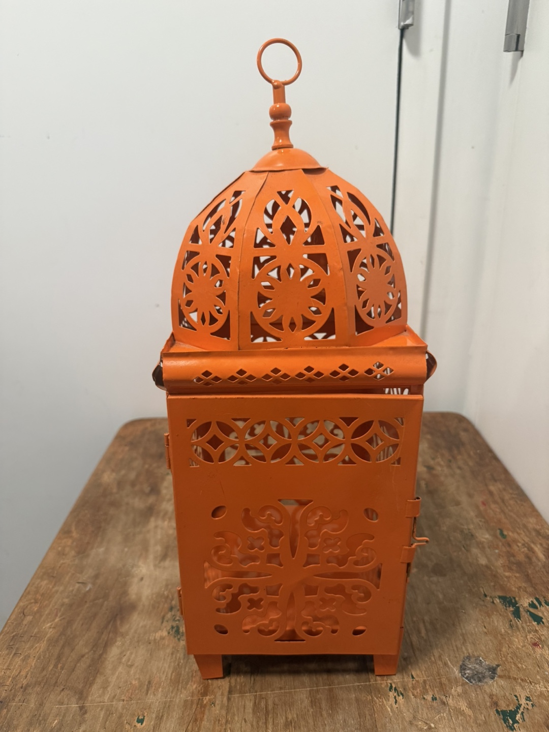 Orange Metal Moroccan Lantern