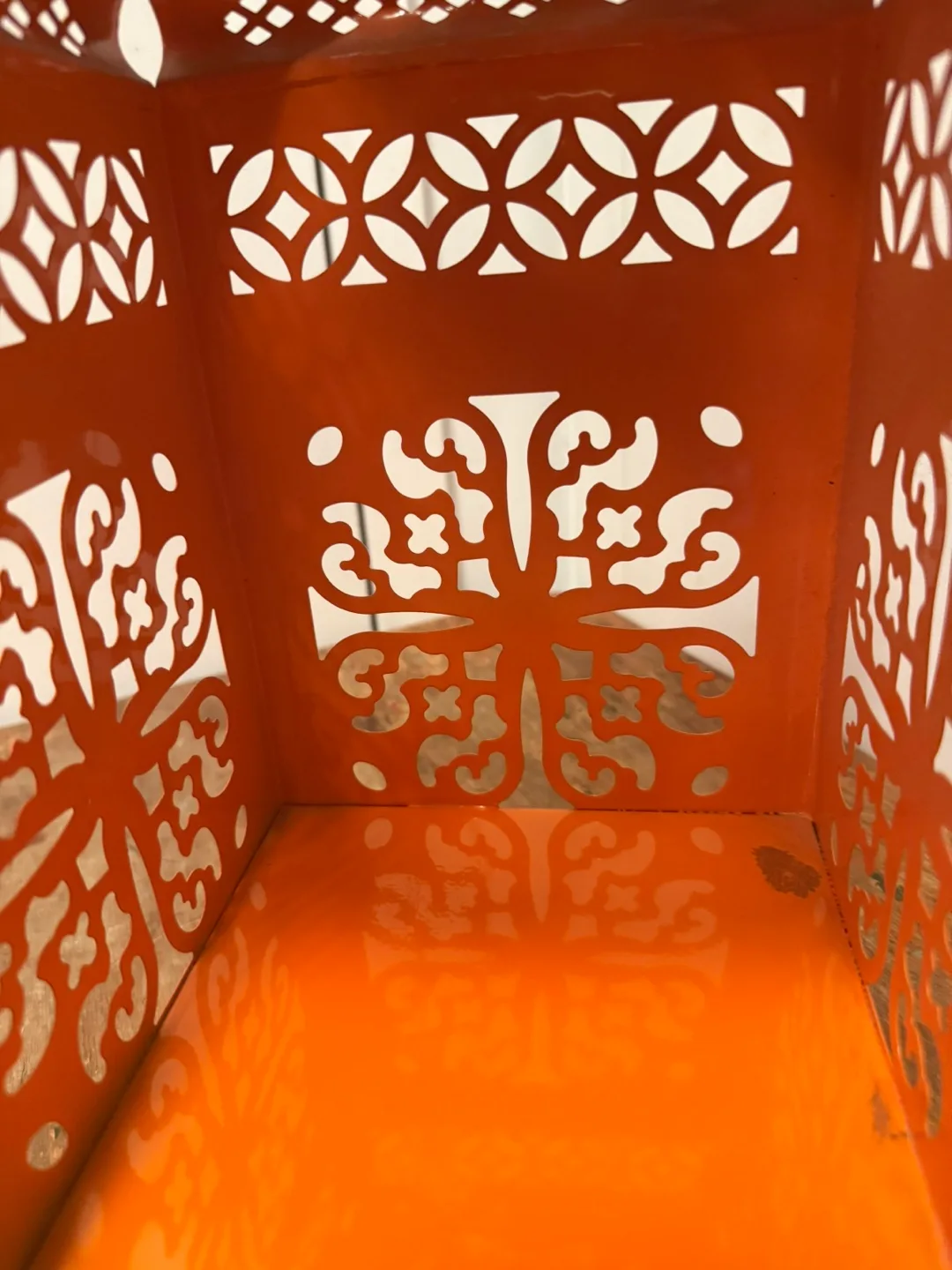Orange Metal Moroccan Lantern image indicator(5)