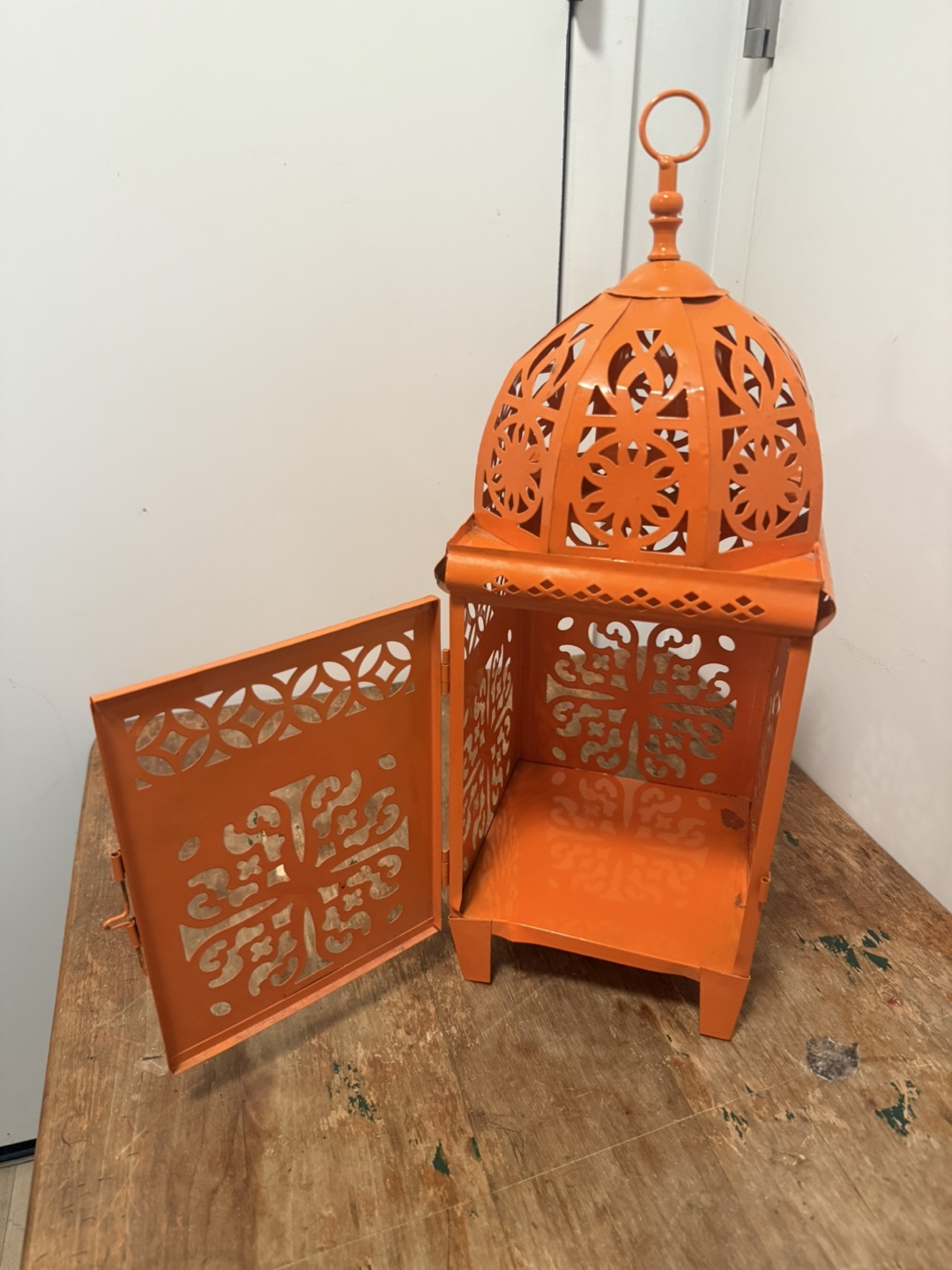 Orange Metal Moroccan Lantern - photo 3
